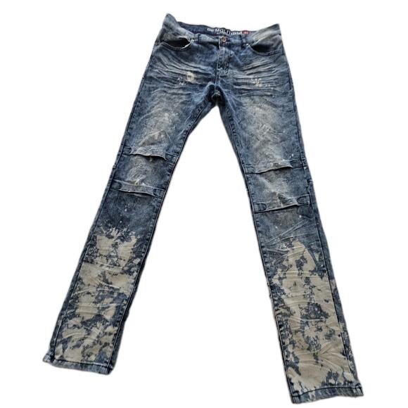 Demolition Mens Acid Bleach Wash Distressed Rocker Skater Jeans Size 32x32 - Picture 2 of 11